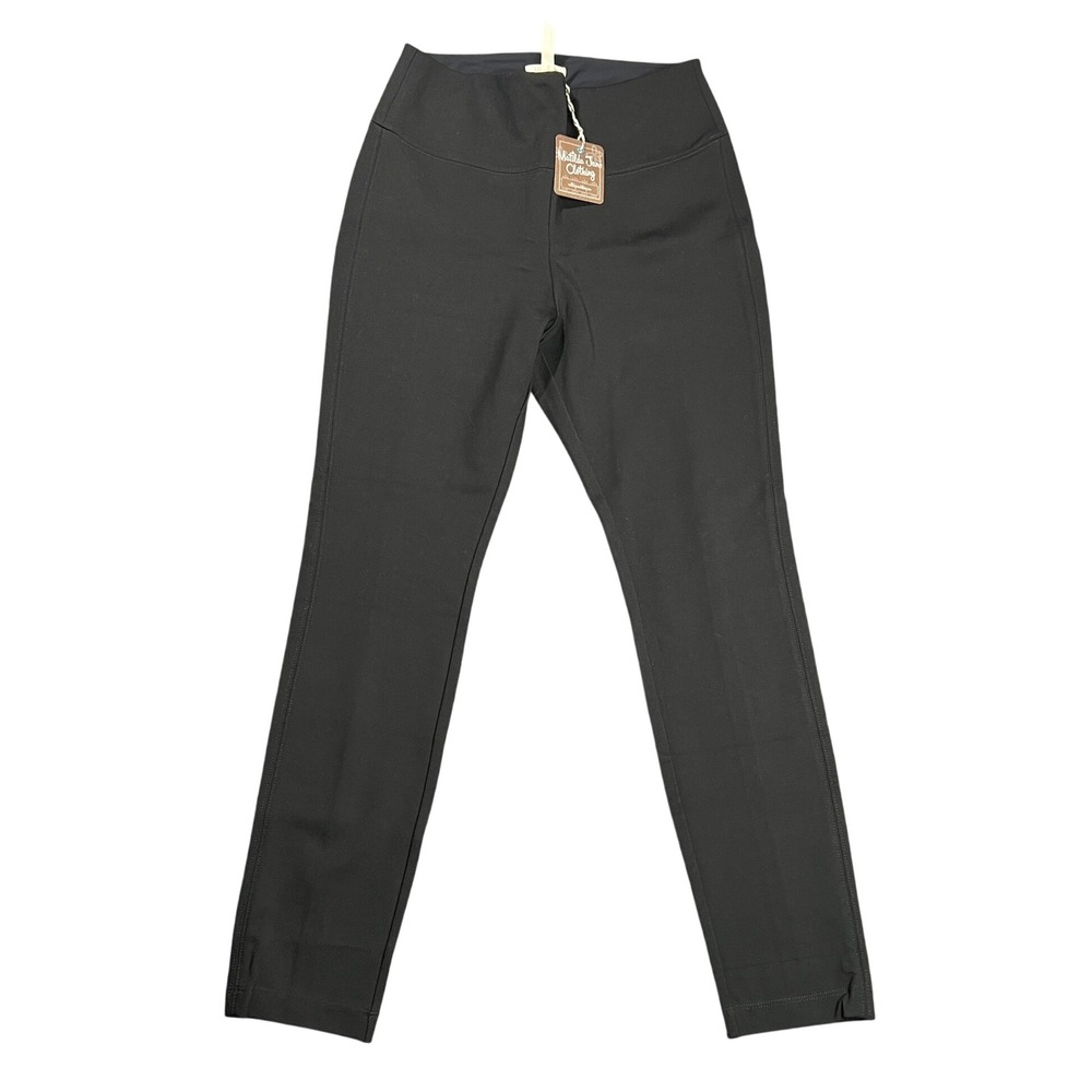 NWT Matilda Jane Women's Medium Black Ponte Knit Slim Leg Pant High Waist 32686B